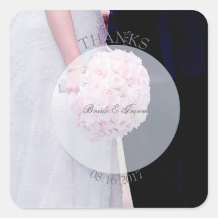 Sticker Carré Mariée et mariée éditable mariage-Merci