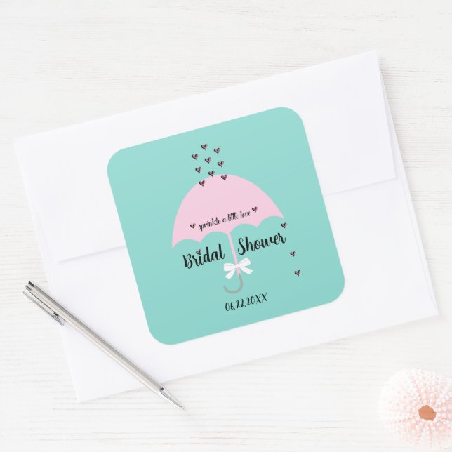 Sticker Carré Mariée Parsemer Un Peu D'Amour Enterrement de Vie  (Enveloppe)