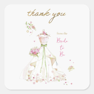 Sticker Carré Mariée Rouge Mariée à Venir