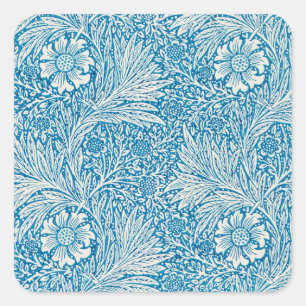 Sticker Carré Marigold par William Morris, Vintage Garden Flower