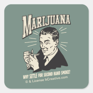 Sticker Carré Marijuana : Régler la fumée de la 2e main