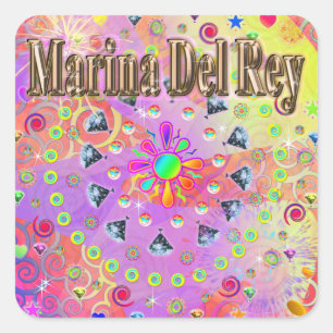 Sticker Carré Marina Del Rey Lucky Golden