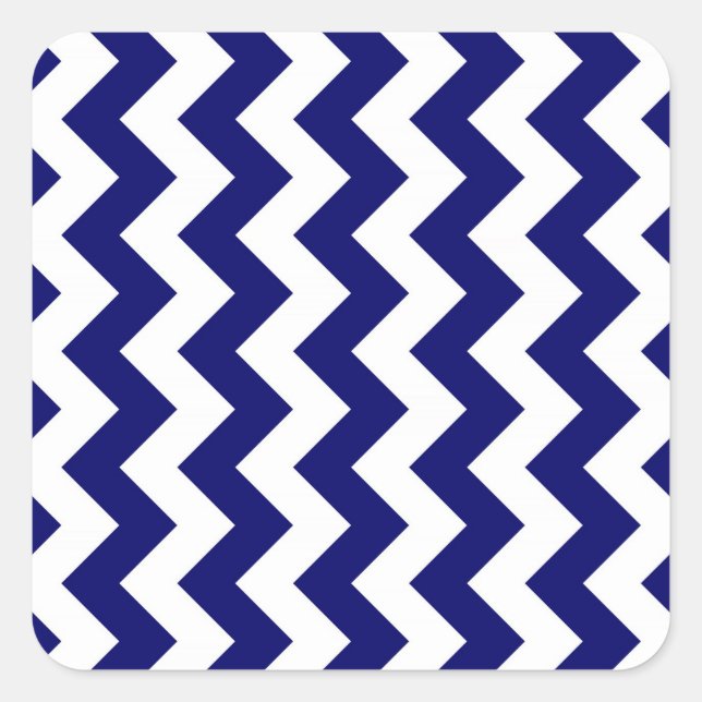 Sticker Carré Marine et White Zigzag (Devant)
