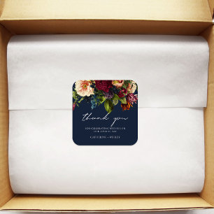 Sticker Carré Marine Moody Floral Bourgogne Mariage