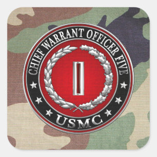 Sticker Carré Marines des États-Unis : Adjudant-chef cinq (Adjud