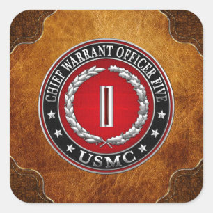 Sticker Carré Marines des États-Unis : Adjudant-chef cinq (Adjud