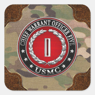 Sticker Carré Marines des États-Unis : Adjudant-chef cinq (Adjud