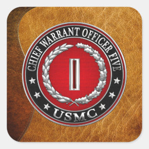 Sticker Carré Marines des États-Unis : Adjudant-chef cinq (Adjud
