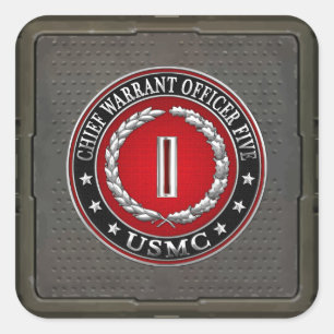Sticker Carré Marines des États-Unis : Adjudant-chef cinq (Adjud