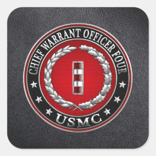 Sticker Carré Marines des États-Unis : Adjudant-chef quatre (USM