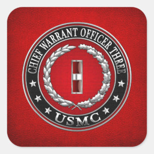 Sticker Carré Marines des États-Unis : Adjudant-chef trois (USMC