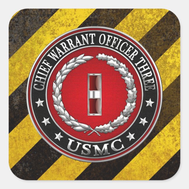 Sticker Carré Marines des États-Unis : Adjudant-chef trois (USMC (Devant)