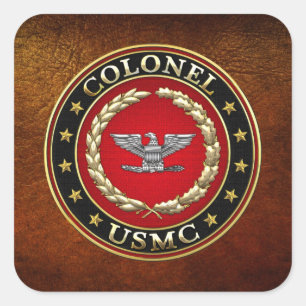 Sticker Carré Marines des États-Unis : Colonel (USMC Col) [3D]