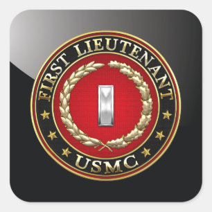 Sticker Carré Marines des États-Unis : Premier lieutenant (USMC