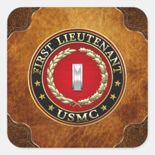 Sticker Carré Marines des États-Unis : Premier lieutenant (USMC 