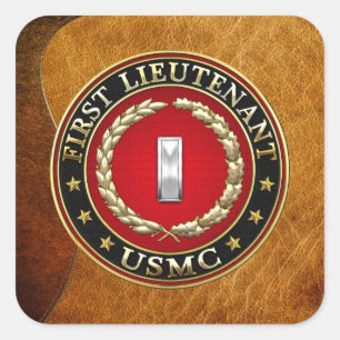 Sticker Carré Marines des États-Unis : Premier lieutenant (USMC