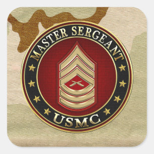 Sticker Carré Marines des États-Unis : Sergent-maître (USMC MSgt