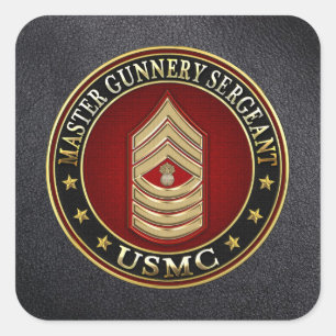 Sticker Carré Marines des USA : Sergent d'artillerie principal