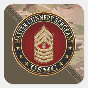 Sticker Carré Marines des USA : Sergent d'artillerie principal
