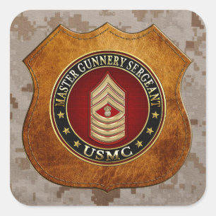 Sticker Carré Marines des USA : Sergent d'artillerie principal