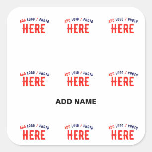 STICKER CARRÉ MARQUE BLANCHE MODERNE ET PERSONNALISABLE VÉRIFIÉE