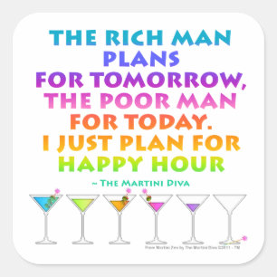 Sticker Carré MARTINI ZEN - Plan pour l'autocollant Happy Hour