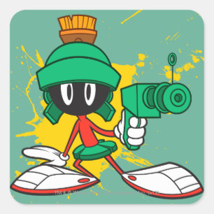 Sticker Carré MARVIN LE MARTIEN™ Avec un Laser