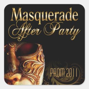 Sticker Carré Mascarade après le bal d'étudiants 2011 de parti