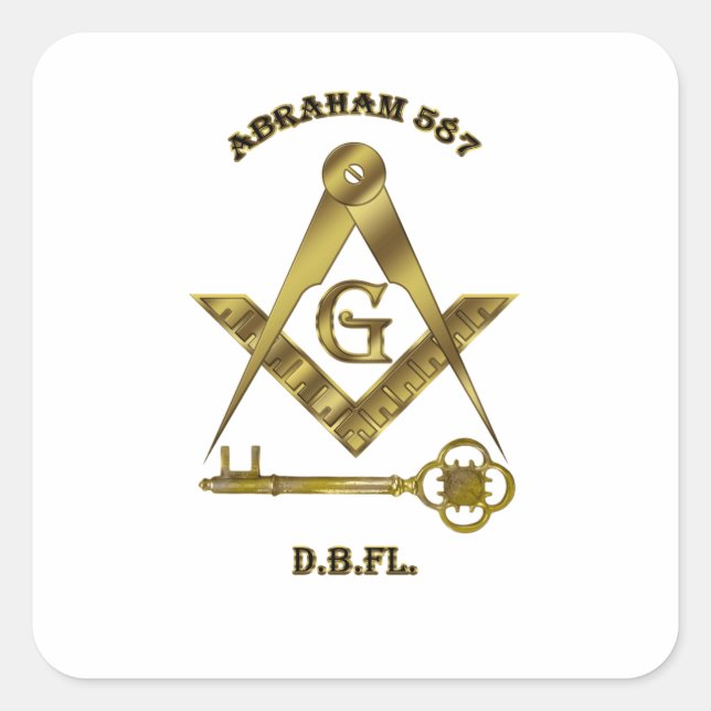 Sticker Carré Masons internationaux Abraham 587 (Devant)