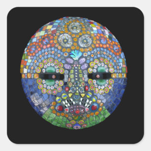 Sticker Carré Masque de mosaïque de Marge