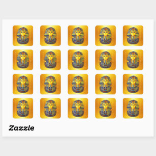Sticker Carré Masque d'or de l'ancien pharaon égyptien Tutankham