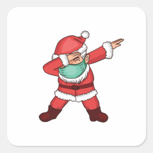Sticker Carré Masque faciale Père Noël