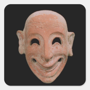Sticker Carré Masque grotesque, de Motya, 6ème siècle AVANT