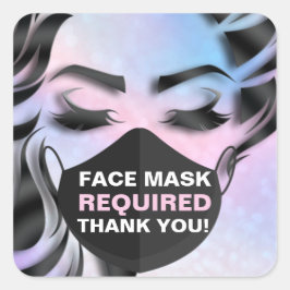 Sticker Carré Masque Visage Couvrant Cosmetologue Requis Cheveux