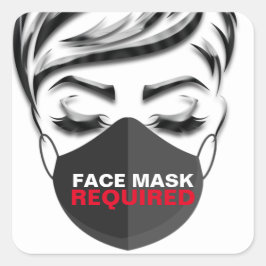 Sticker Carré Masque Visage Couvrant La Lash HairstyleStudio Req