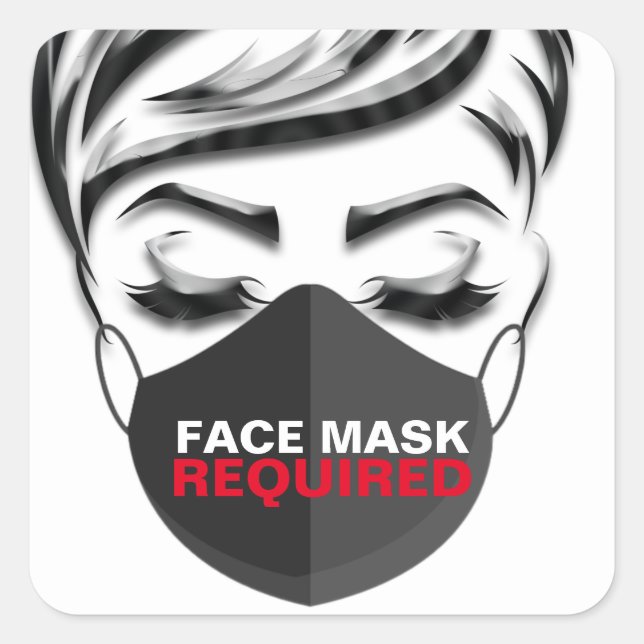 Sticker Carré Masque Visage Couvrant La Lash HairstyleStudio Req (Devant)