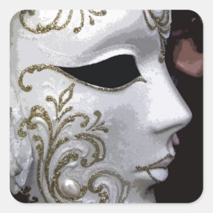 STICKER CARRÉ MASQUÉRADE (OR)