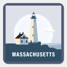 Sticker Carré Massachusetts, États-Unis d'Amérique