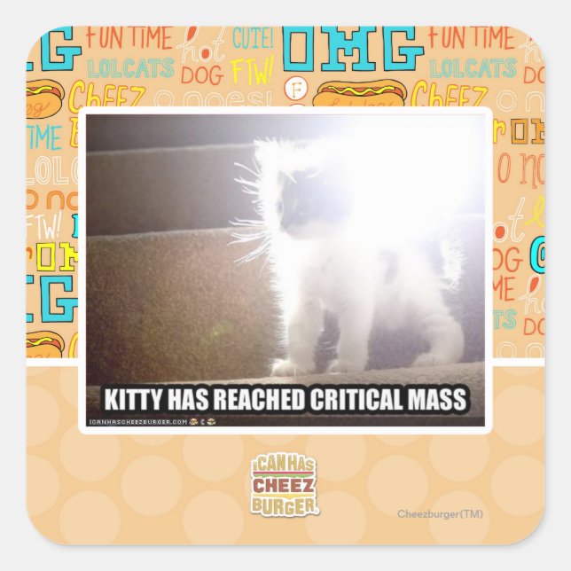 Sticker Carré Masse critique Kitty (Devant)