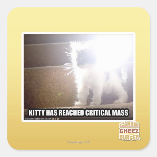 Sticker Carré Masse critique Kitty (Devant)