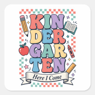 Sticker Carré Maternelle Rétro Me Voici École