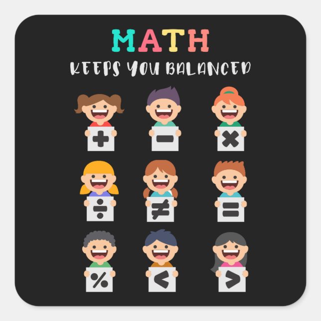 Sticker Carré Math keeps you balanced (Devant)