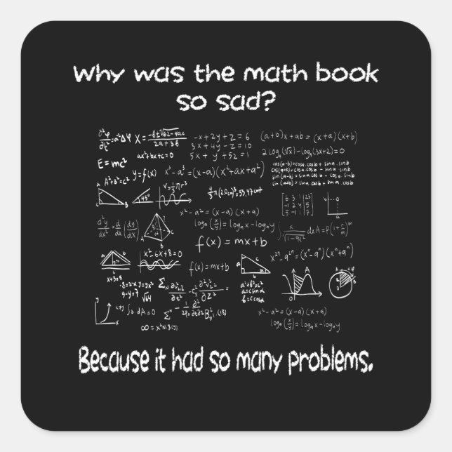 Sticker Carré Math Quel est votre problème ? (Devant)