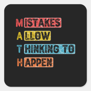 Sticker Carré Maths. Les Erreurs Permettent De Penser À Se Prod