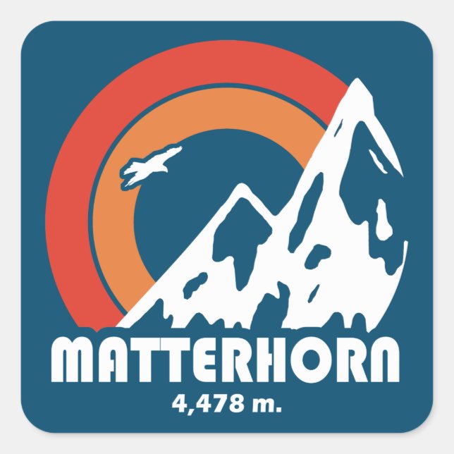 Sticker Carré Matterhorn Suisse Sun Eagle (Devant)