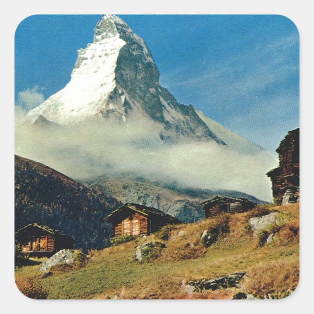 Sticker Carré Matterhorn, Zermatt, Suisse (Devant)