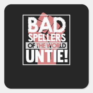 Sticker Carré Mauvais Écrivains Du Thérapeute Mondial De Sensibi
