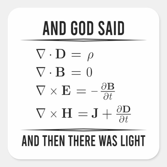 Sticker Carré Maxwells Equations Math 1WH1 de Maxwell Maxwell (Devant)