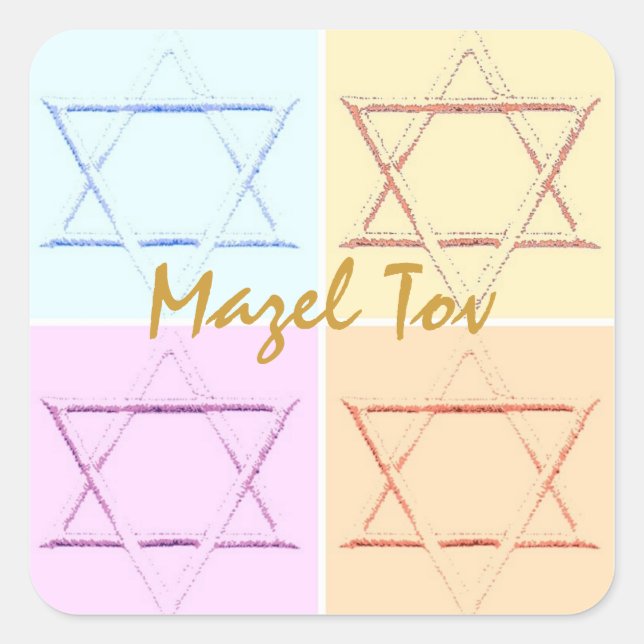 Sticker Carré Mazel Tov/Bonne chance (Devant)