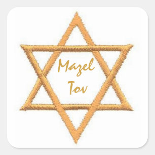 Sticker Carré Mazel Tov/Étoile de David